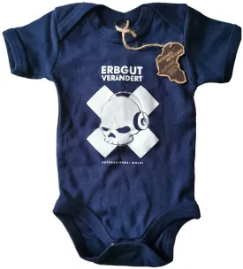 ― % ― Erbgutverändert Baby Strampler Body Suit T-Shirt Navy Blau