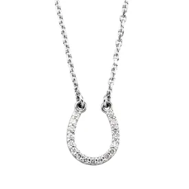 .08 cttw Diamond Horseshoe Necklace in 14k White Gold