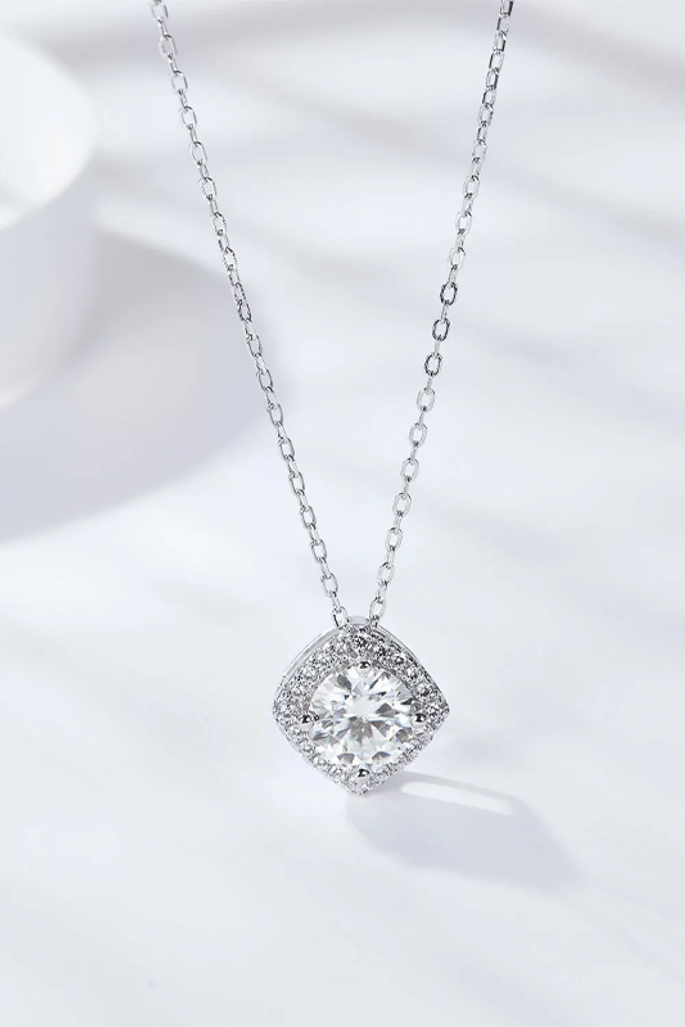 1 Carat Moissanite Geometric Pendant Necklace