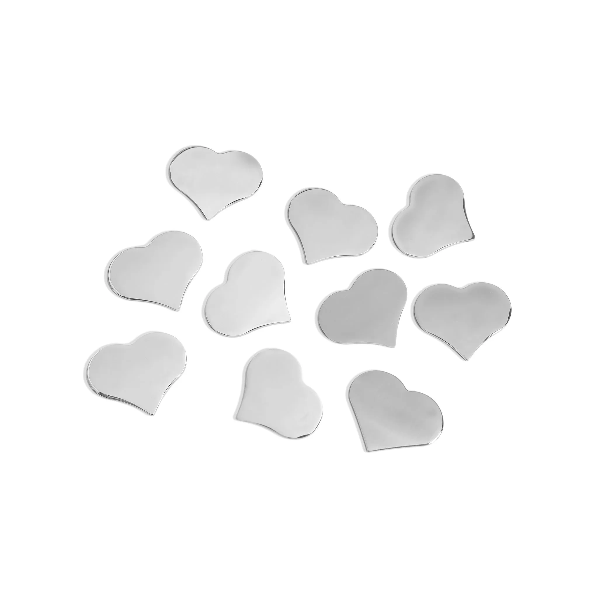 10 Pack - Blank Heart Charm Stainless Steel Pendant / SBB0012