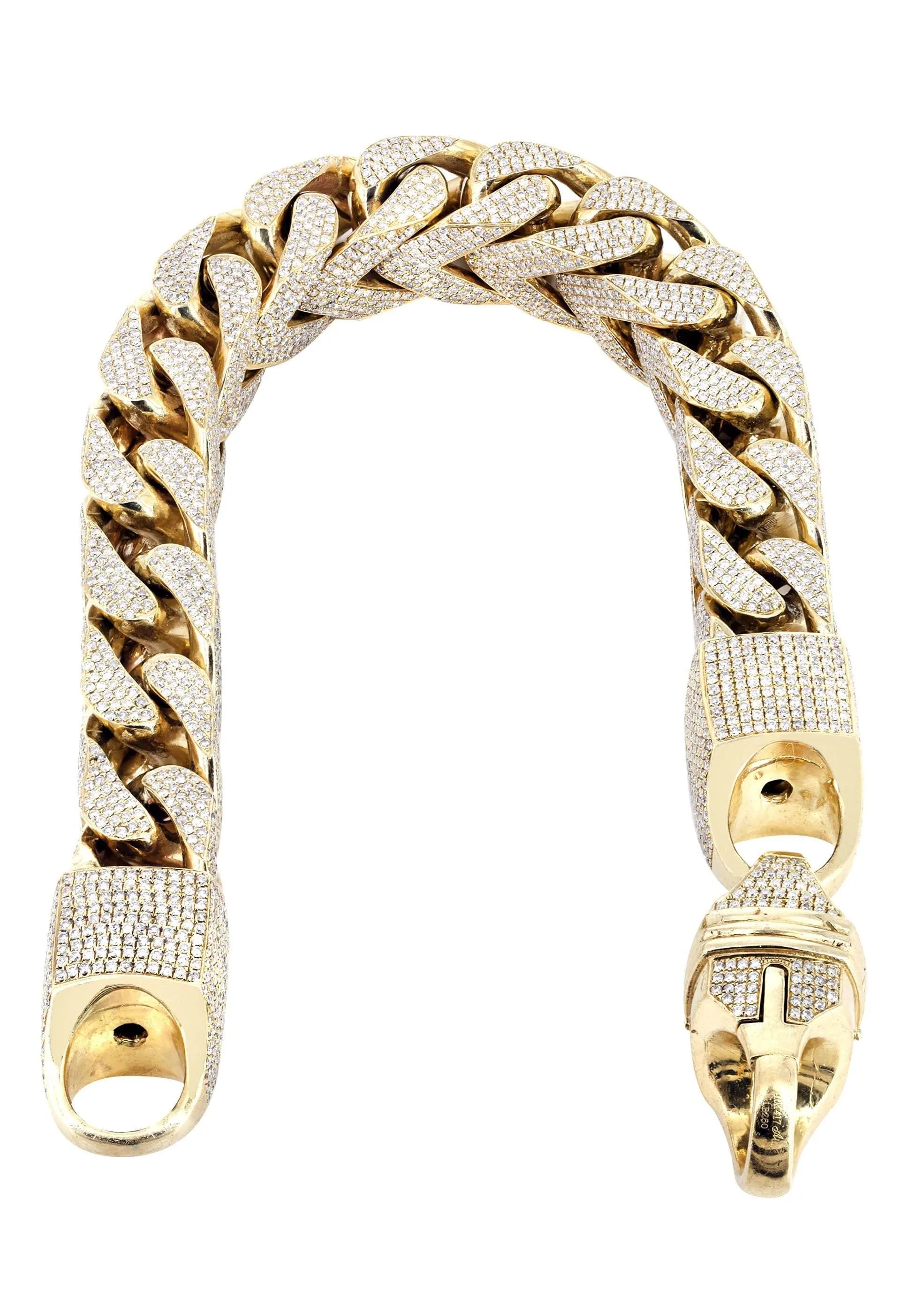 10K Diamond Franco Bracelet | 43.18 Carats | 16 mm  Width