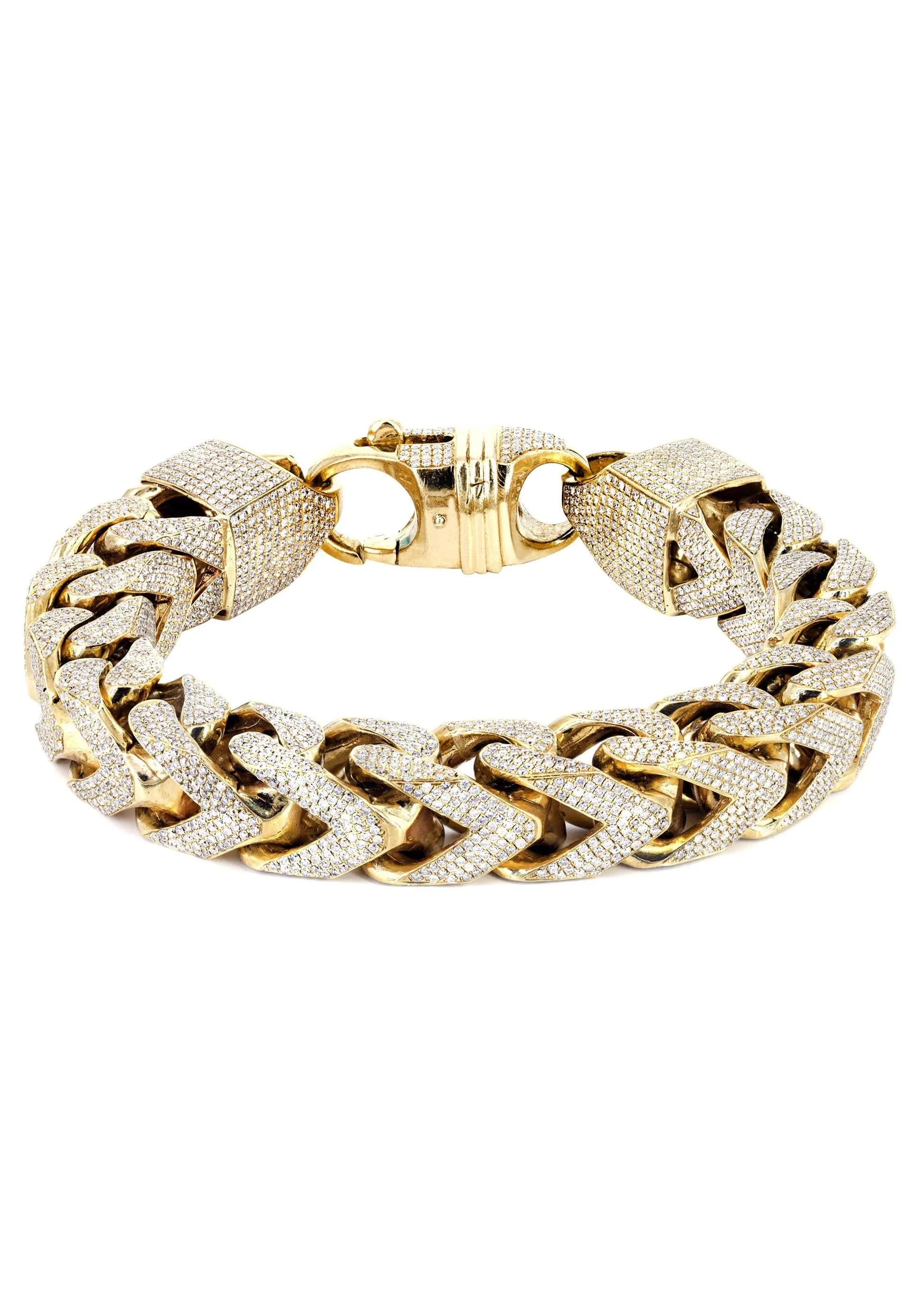 10K Diamond Franco Bracelet | 43.18 Carats | 16 mm  Width