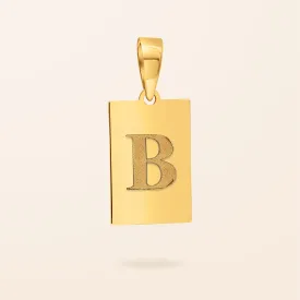 10K Gold Dog Tag Charm