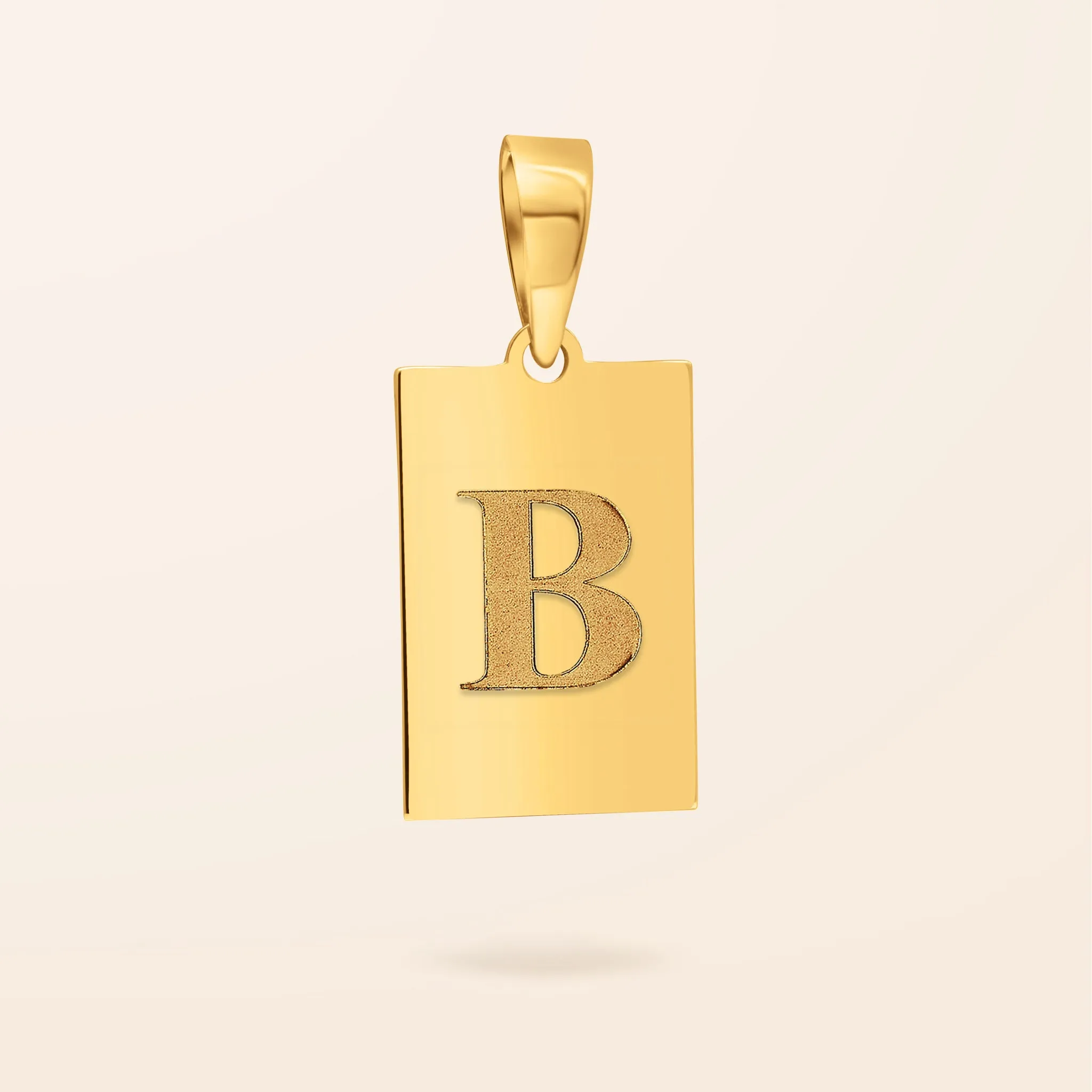 10K Gold Dog Tag Charm