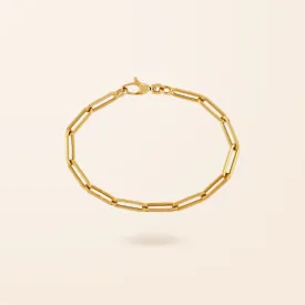 10K Gold Large Paper Clip Bracelet