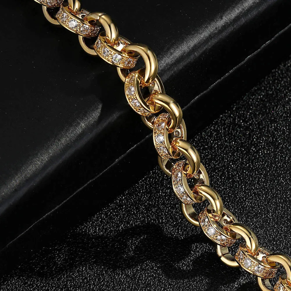 10mm Gold Filled Belcher Bracelet Albert Clasp 8/9 Inch