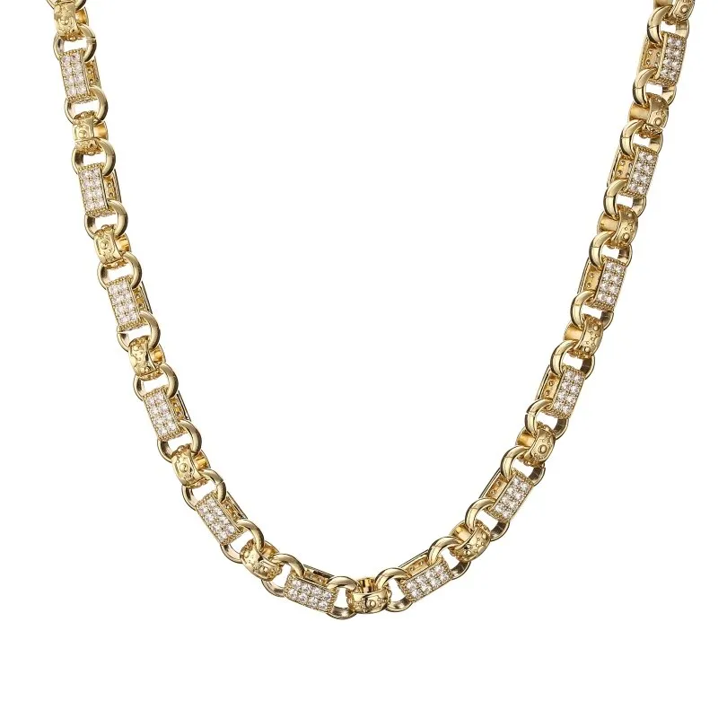 13mm Gold Filled Bonded Gypsy Link Belcher Chain 30 Inches