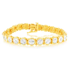 1/4 Carat Diamond Bracelet in Gold Plated Silver