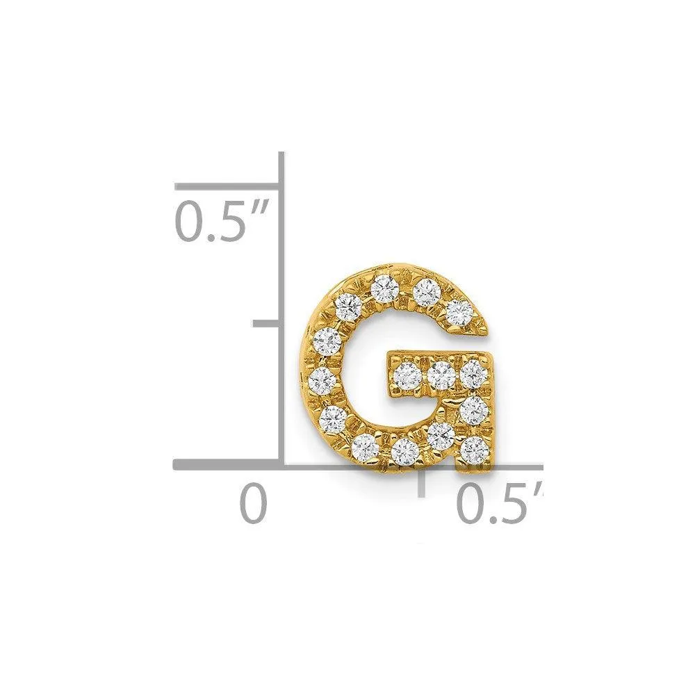 14k Diamond Initial G Charm