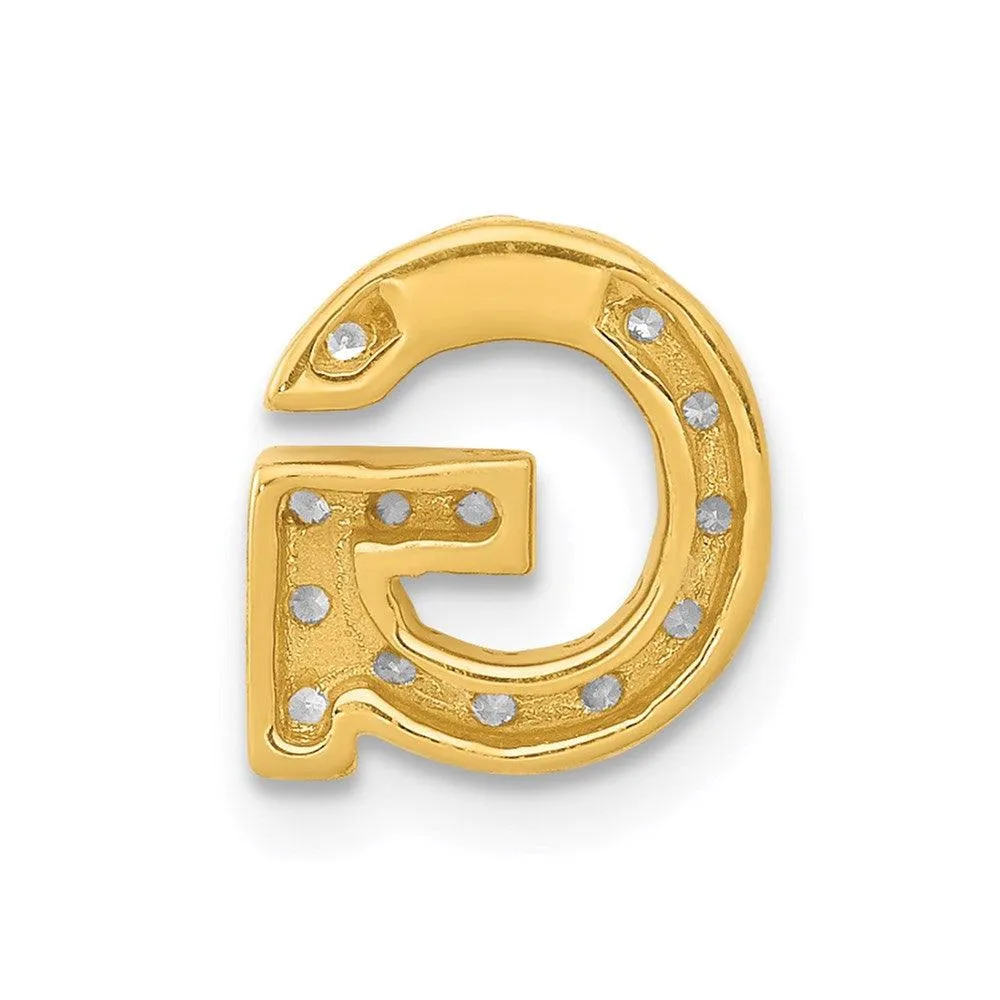 14k Diamond Initial G Charm