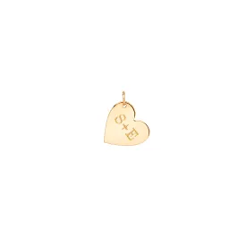 14k Engraved 2 Initials Medium Heart Charm