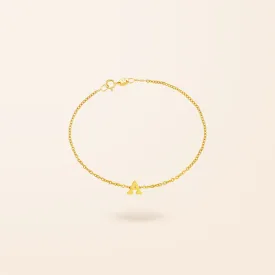 14K Gold One Initial Bracelet