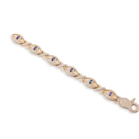 14k Rose Gold Infinity Eye link Bracelet 18.11 CTW