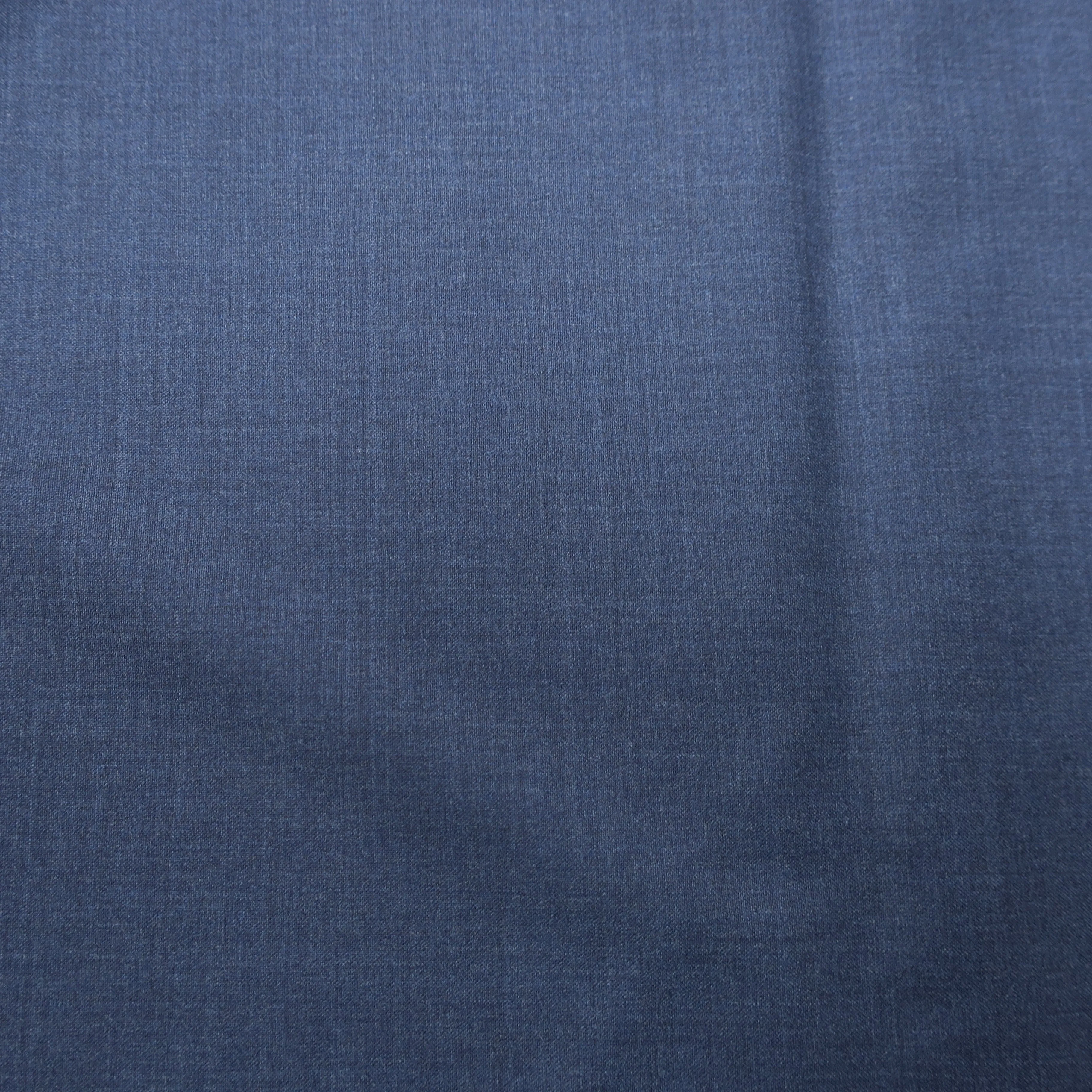 1.60 YDS Waikawa Blue Crosshatch 100% Wool Super 130's Loro Piana Fabric