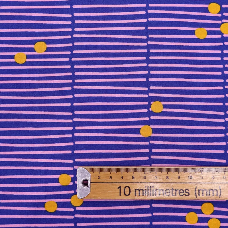 180CM REMNANT 100% Cotton Poplin - Shutters - Blue, Pink and Yellow