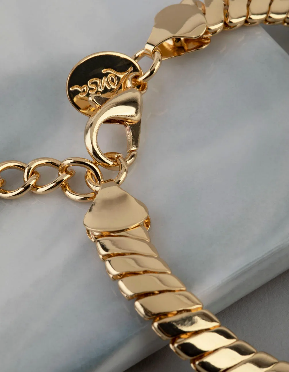 18ct Gold Plated Brass Flat Chain Bracelet