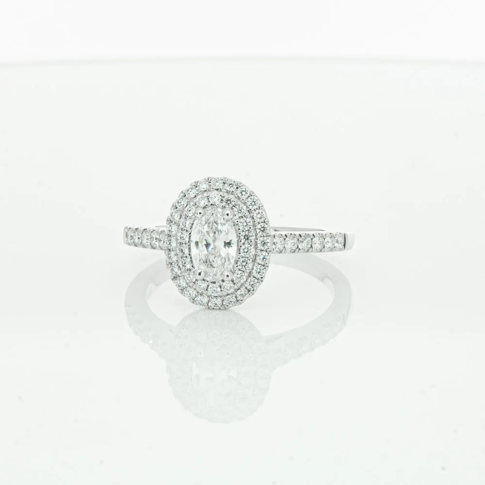 18ct White Gold .40ct Oval Cut Diamond Rosa Ring