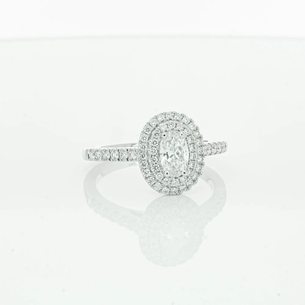 18ct White Gold .40ct Oval Cut Diamond Rosa Ring