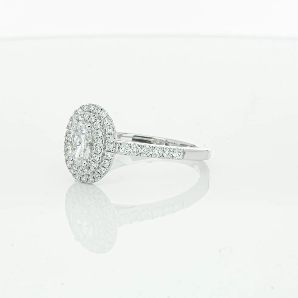 18ct White Gold .40ct Oval Cut Diamond Rosa Ring