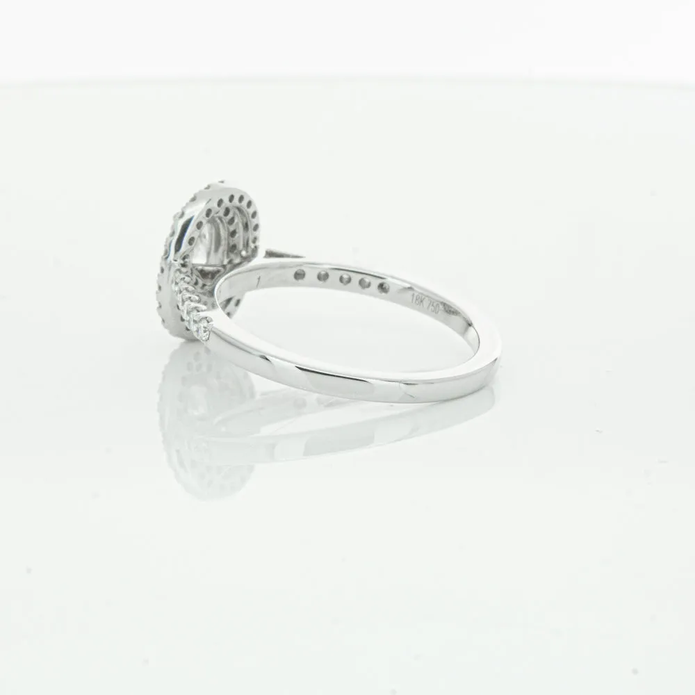 18ct White Gold .40ct Oval Cut Diamond Rosa Ring