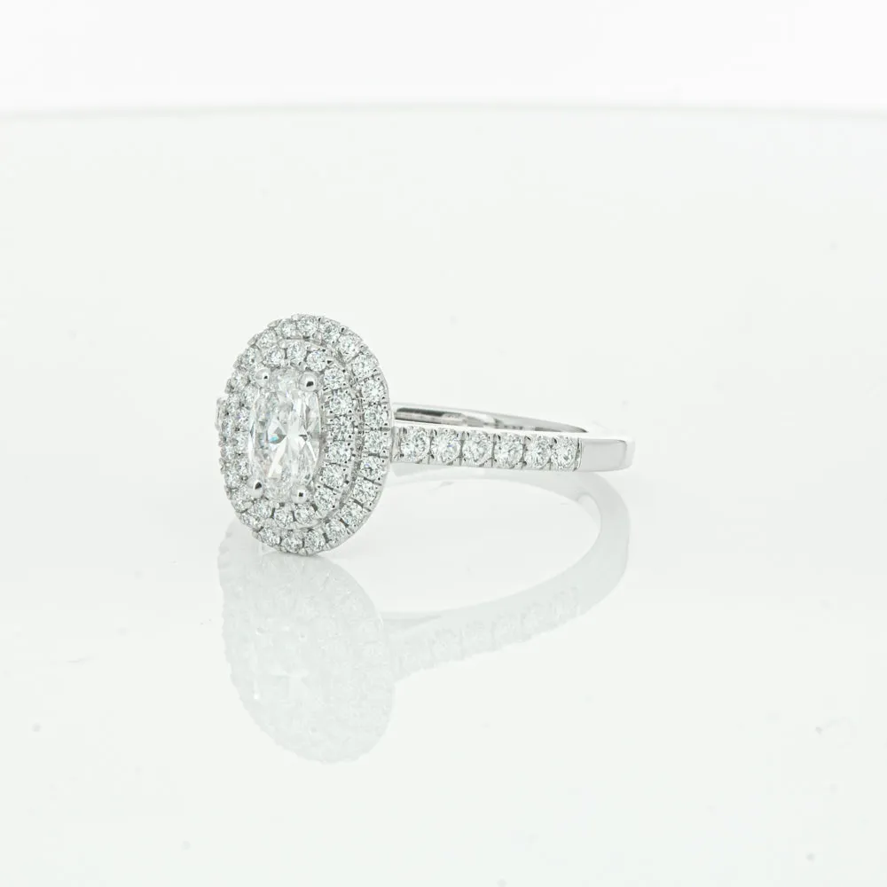 18ct White Gold .40ct Oval Cut Diamond Rosa Ring