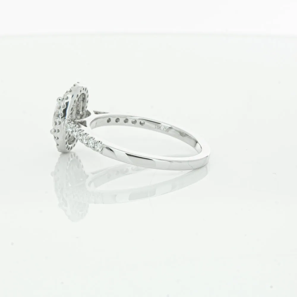 18ct White Gold .40ct Oval Cut Diamond Rosa Ring