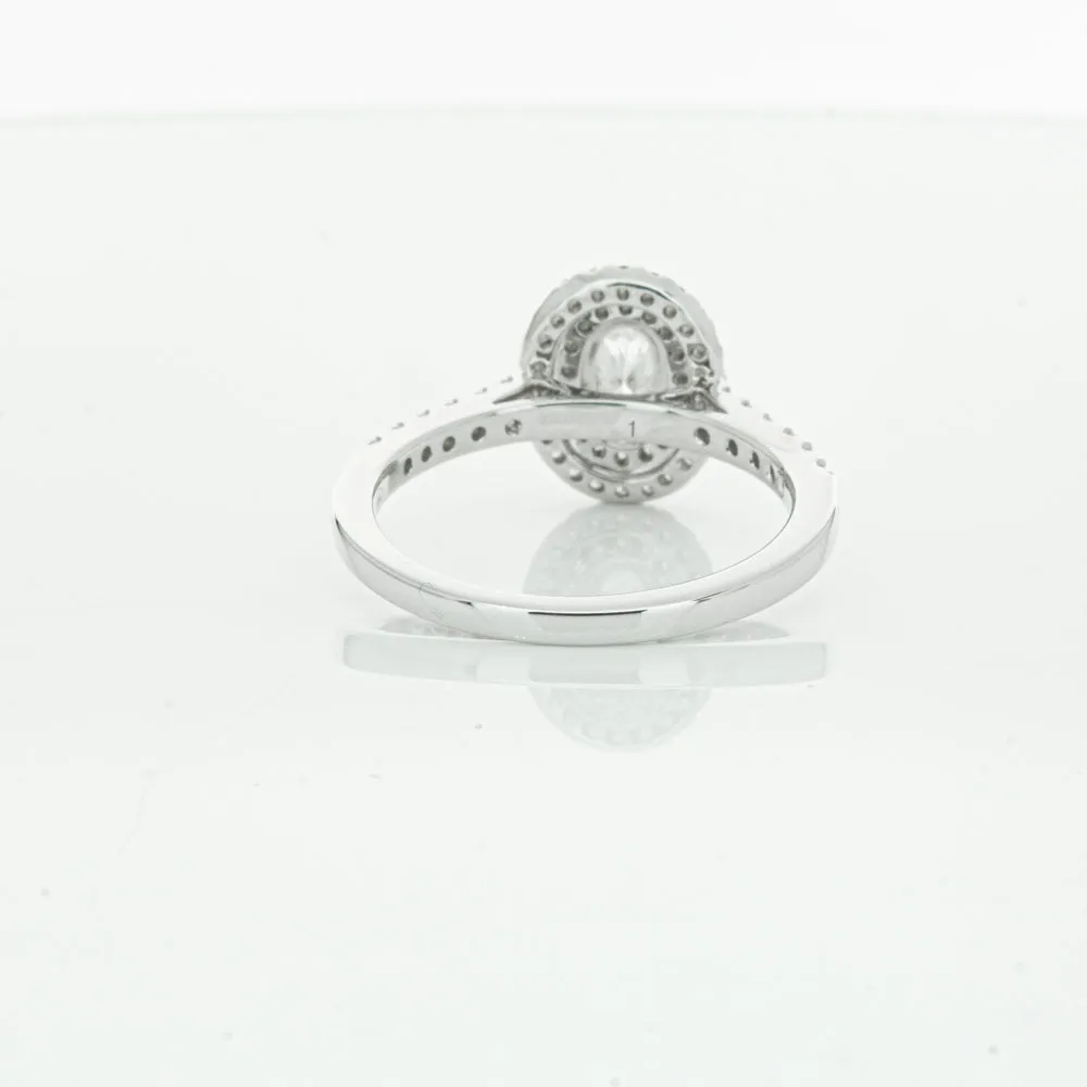 18ct White Gold .40ct Oval Cut Diamond Rosa Ring