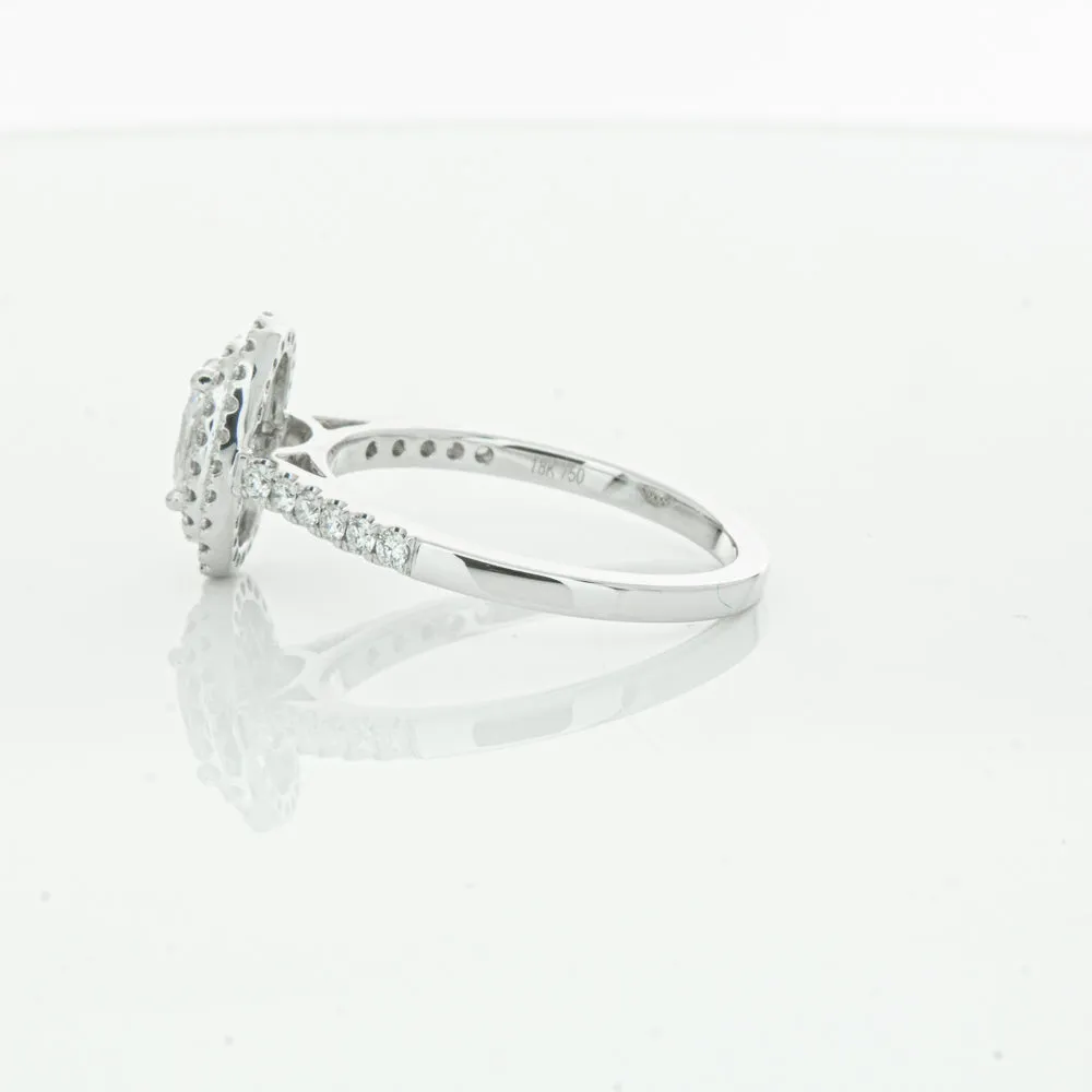 18ct White Gold .40ct Oval Cut Diamond Rosa Ring