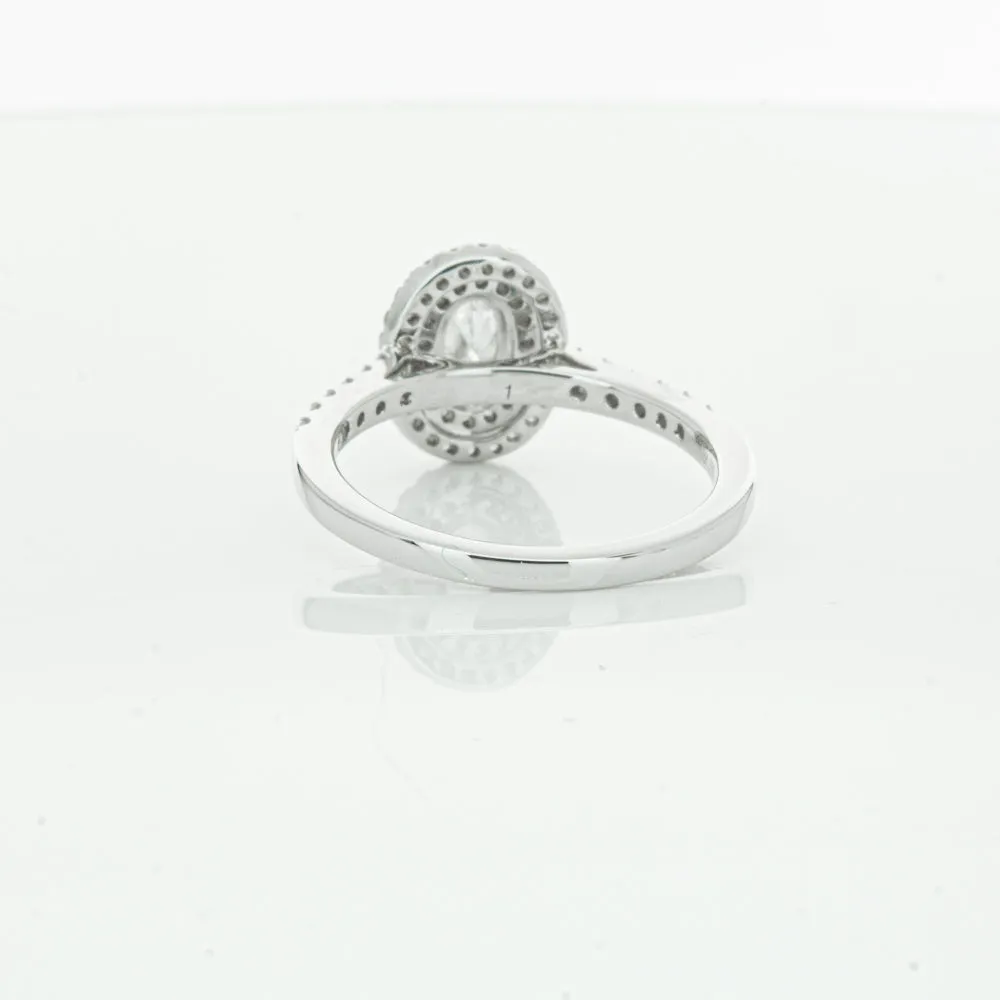 18ct White Gold .40ct Oval Cut Diamond Rosa Ring