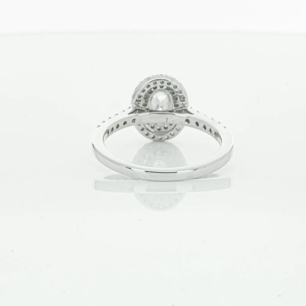 18ct White Gold .40ct Oval Cut Diamond Rosa Ring