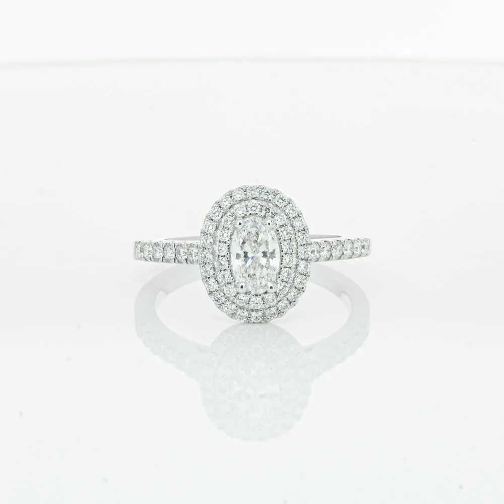 18ct White Gold .40ct Oval Cut Diamond Rosa Ring