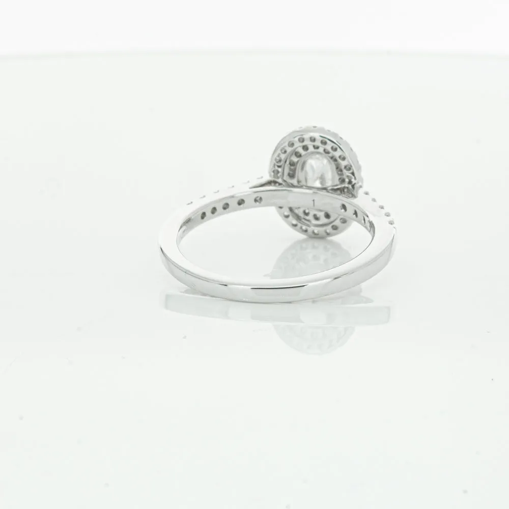 18ct White Gold .40ct Oval Cut Diamond Rosa Ring