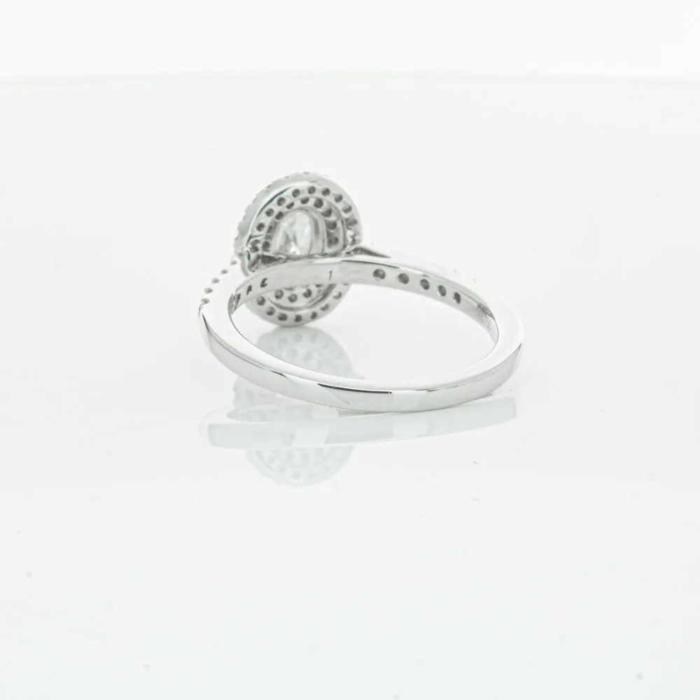 18ct White Gold .40ct Oval Cut Diamond Rosa Ring