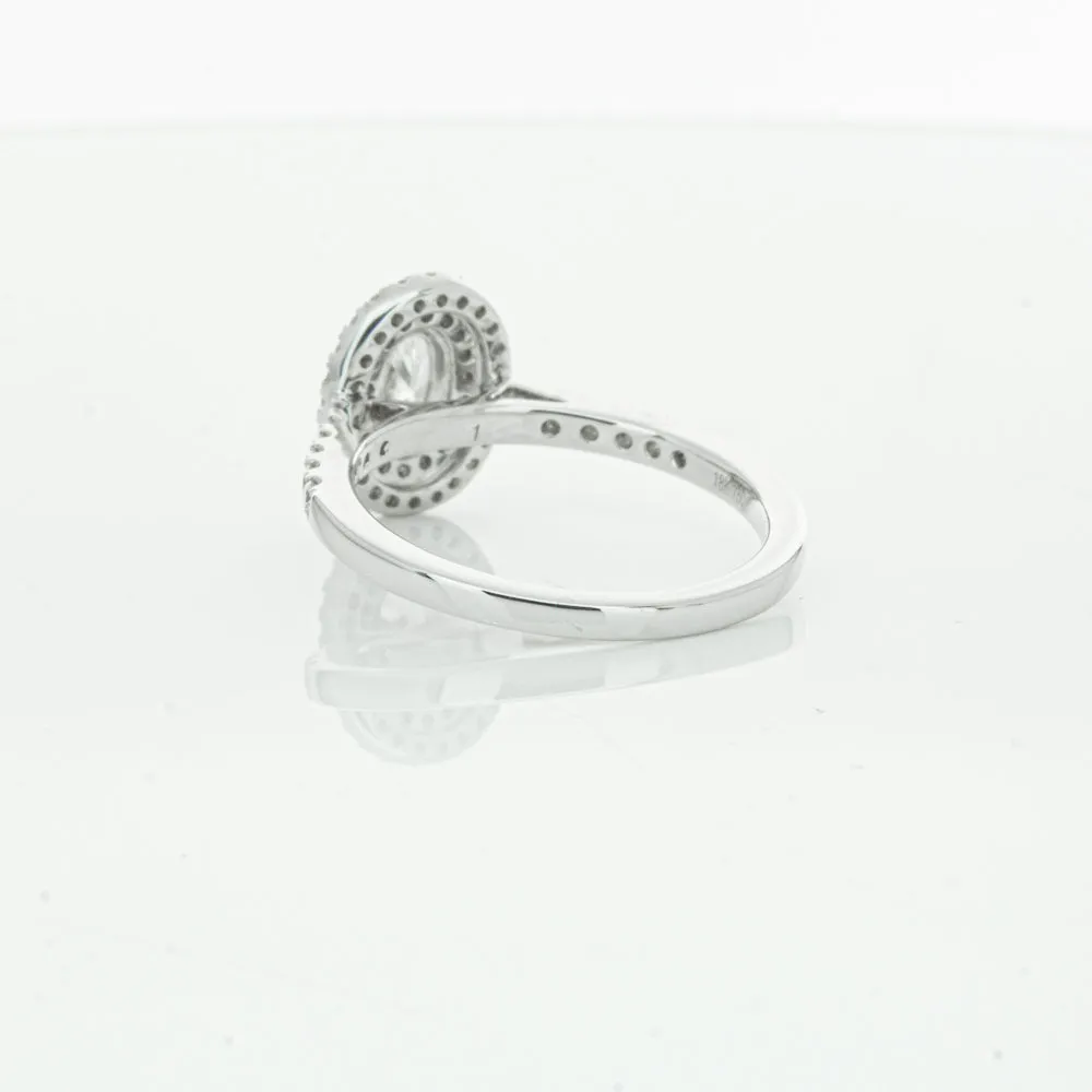 18ct White Gold .40ct Oval Cut Diamond Rosa Ring