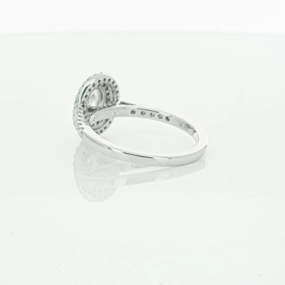 18ct White Gold .40ct Oval Cut Diamond Rosa Ring