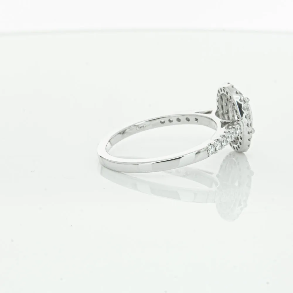 18ct White Gold .40ct Oval Cut Diamond Rosa Ring