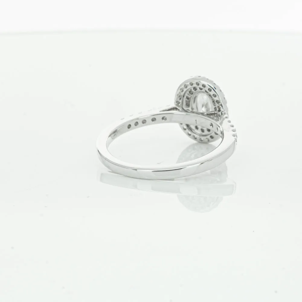 18ct White Gold .40ct Oval Cut Diamond Rosa Ring