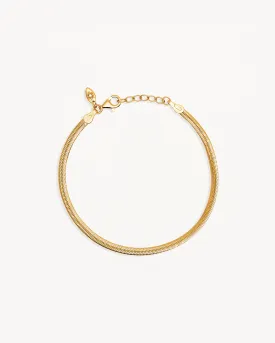 18k Gold Vermeil Herringbone Chain Bracelet