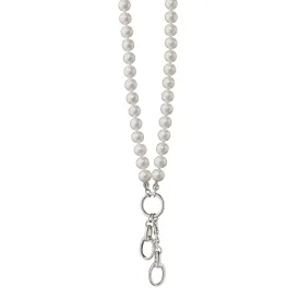 18" "Design Your Own" Sterling Silver Pearl Charm Chain Necklace, 2 Charm Stations