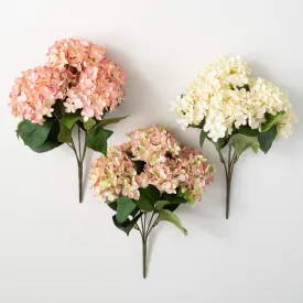 18"H Sullivans Soft Blush Hydrangea Bush Set of 3, Multicolor