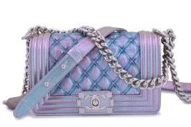 18S Chanel Iridescent Purple Mermaid Small Water Boy Flap Bag