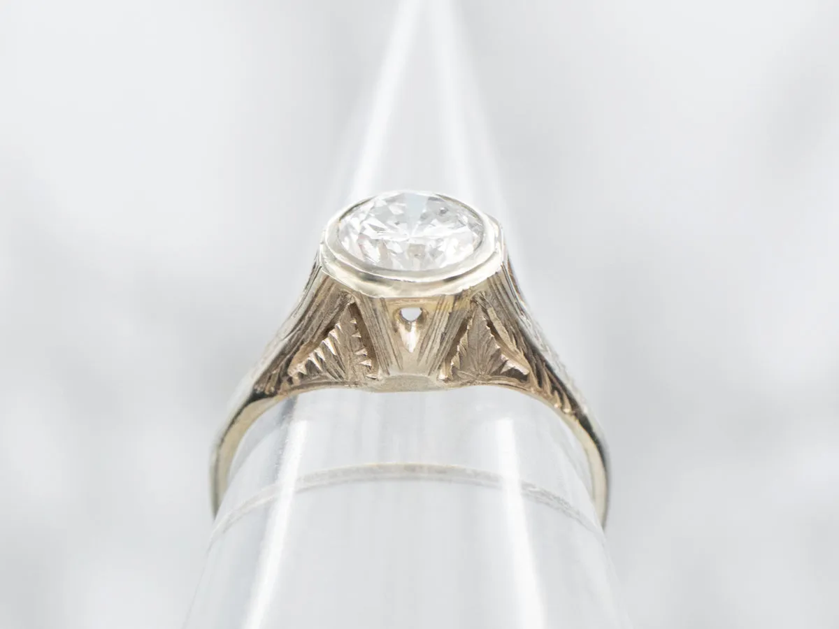 1920's Art Deco Diamond Solitaire Engagement Ring