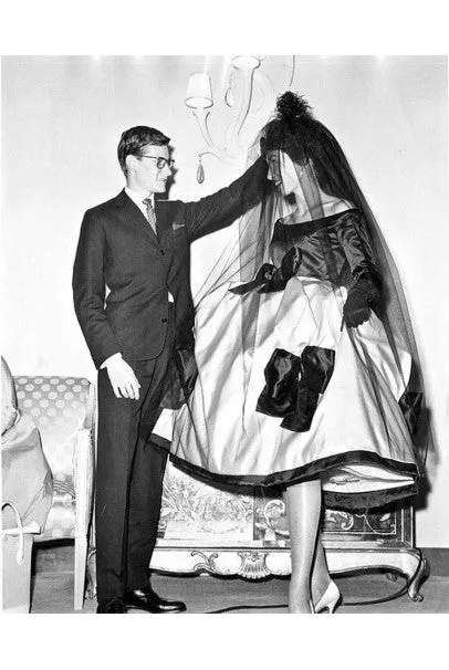 1959 Yves Saint Laurent for Christian Dior Haute-Couture Champagne Satin Dress