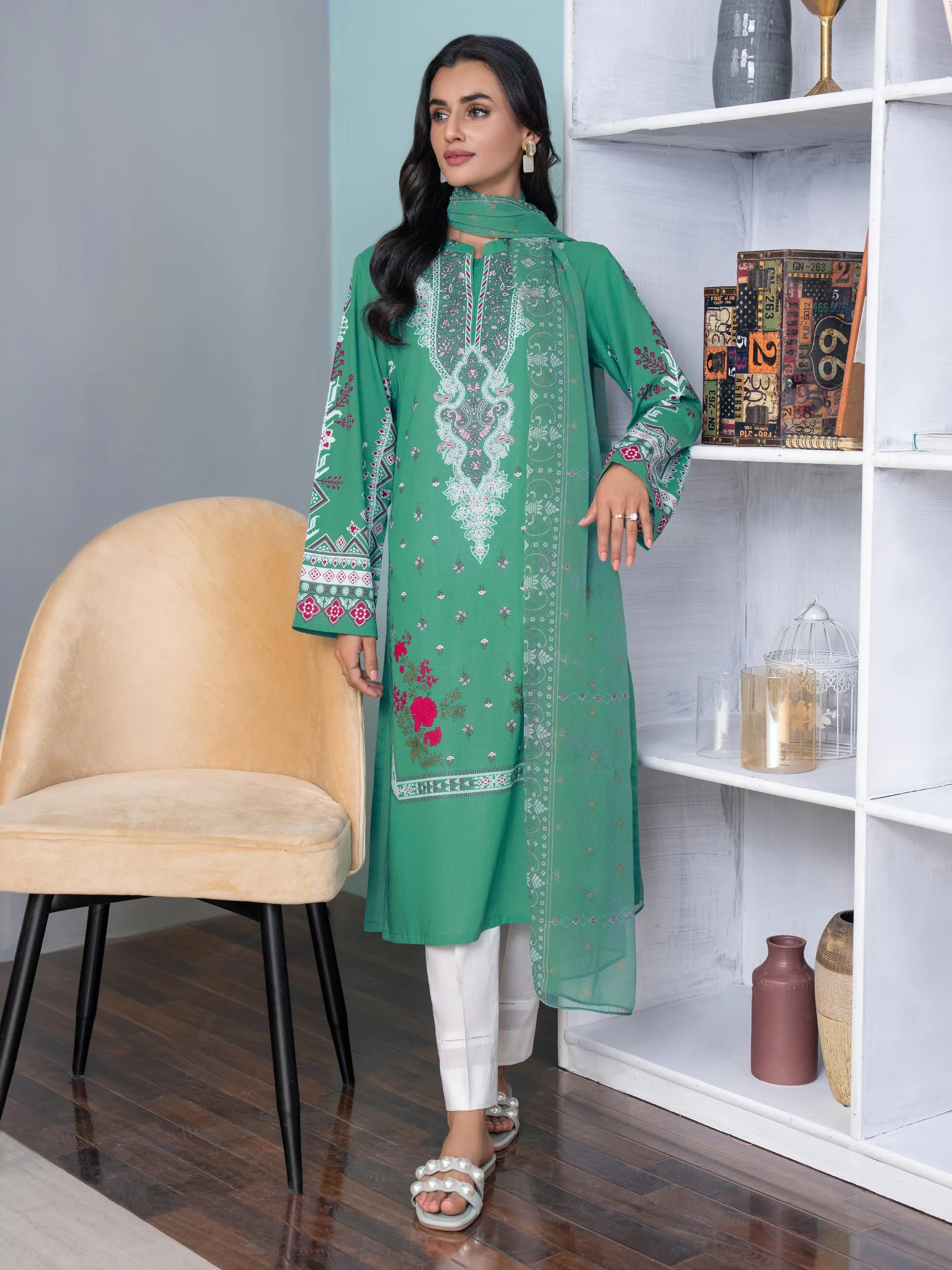 2 Piece Lawn Suit-Printed (Unstitched)