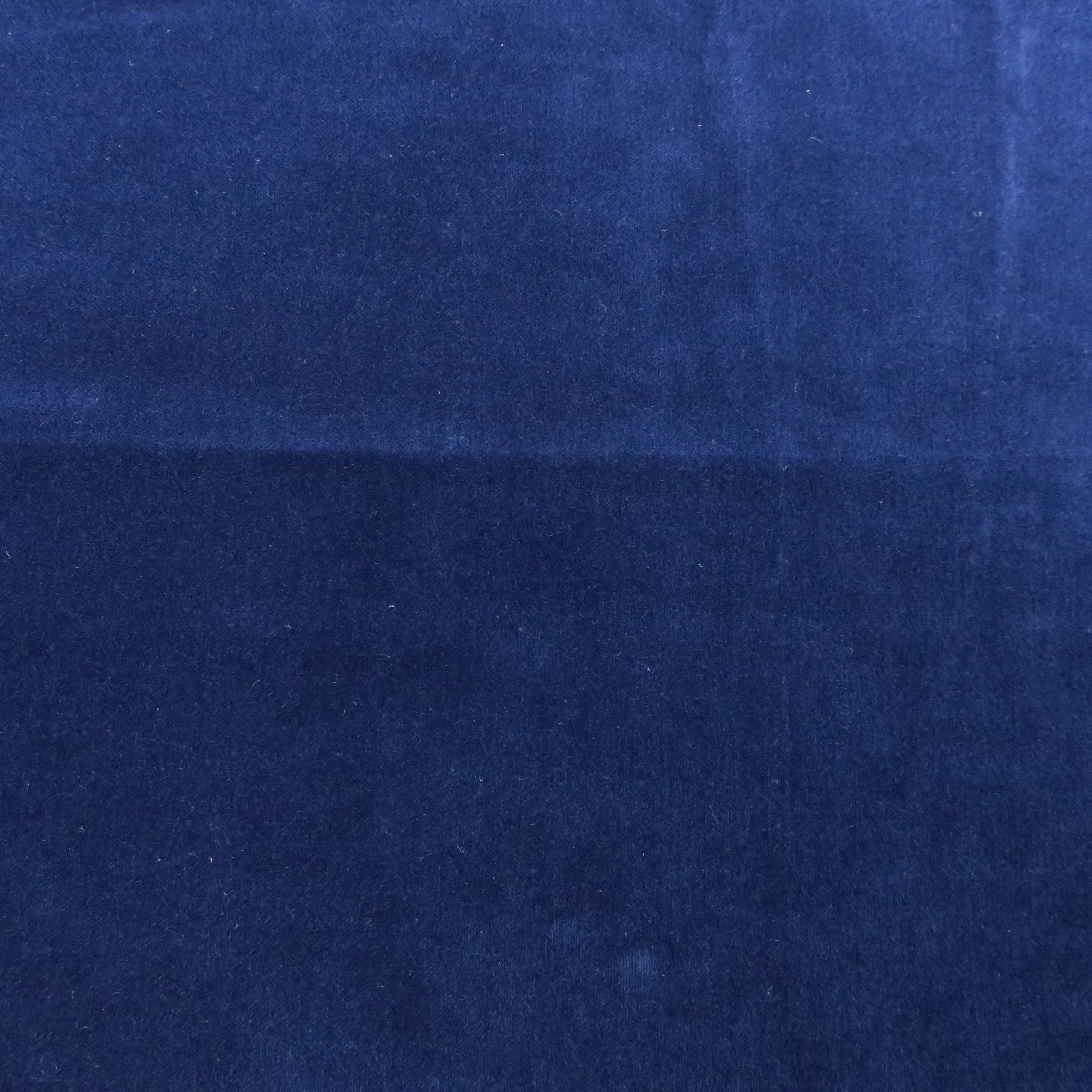 2.60 YDS Royal Blue Solid 100% Cotton Velvet Loro Piana Fabric