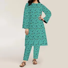 2PC- Unstitched Digital Printed Cambric Suit PW3337