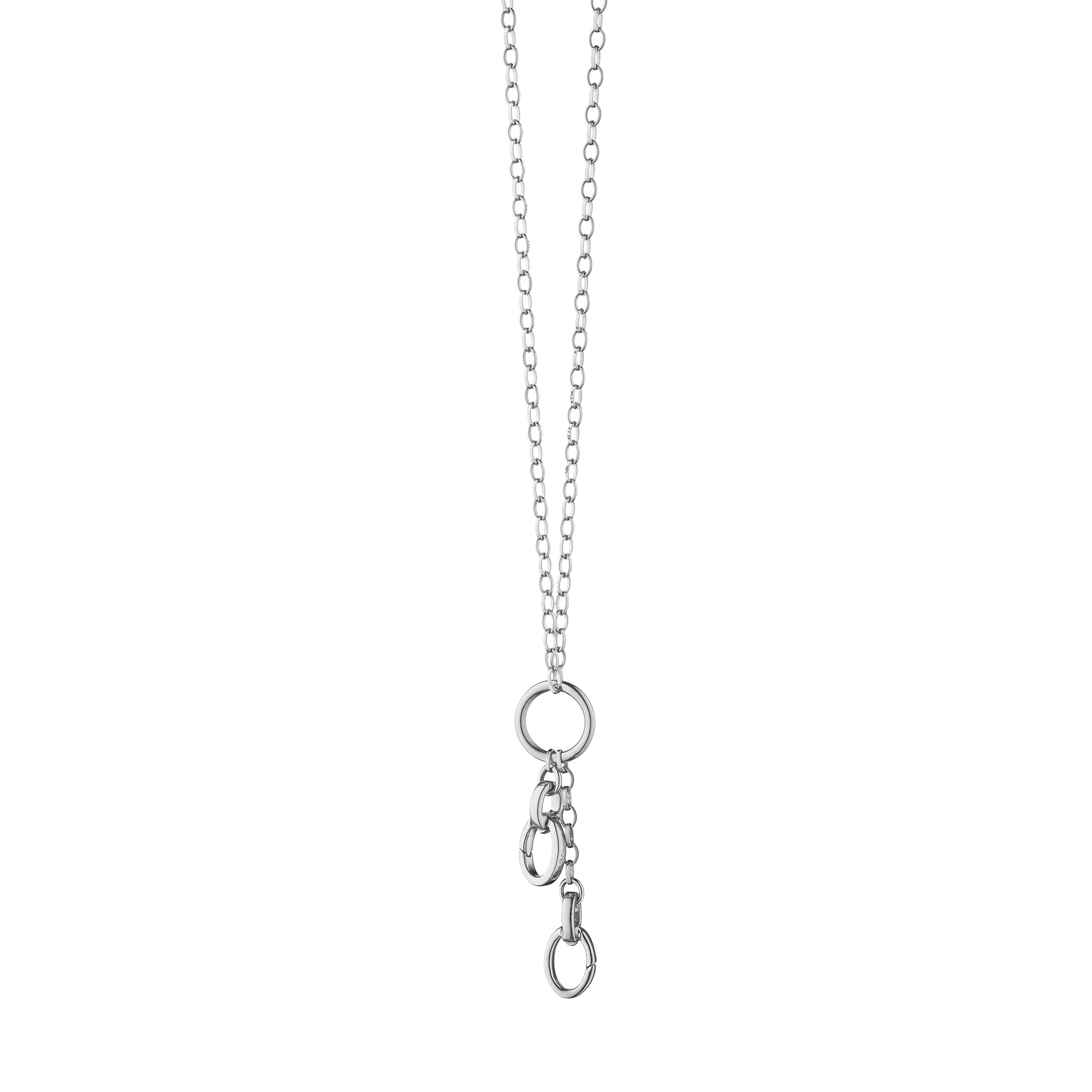 30" "Design Your Own" Small Link Sterling Silver Charm Chain Necklace, 3 Charm Stations