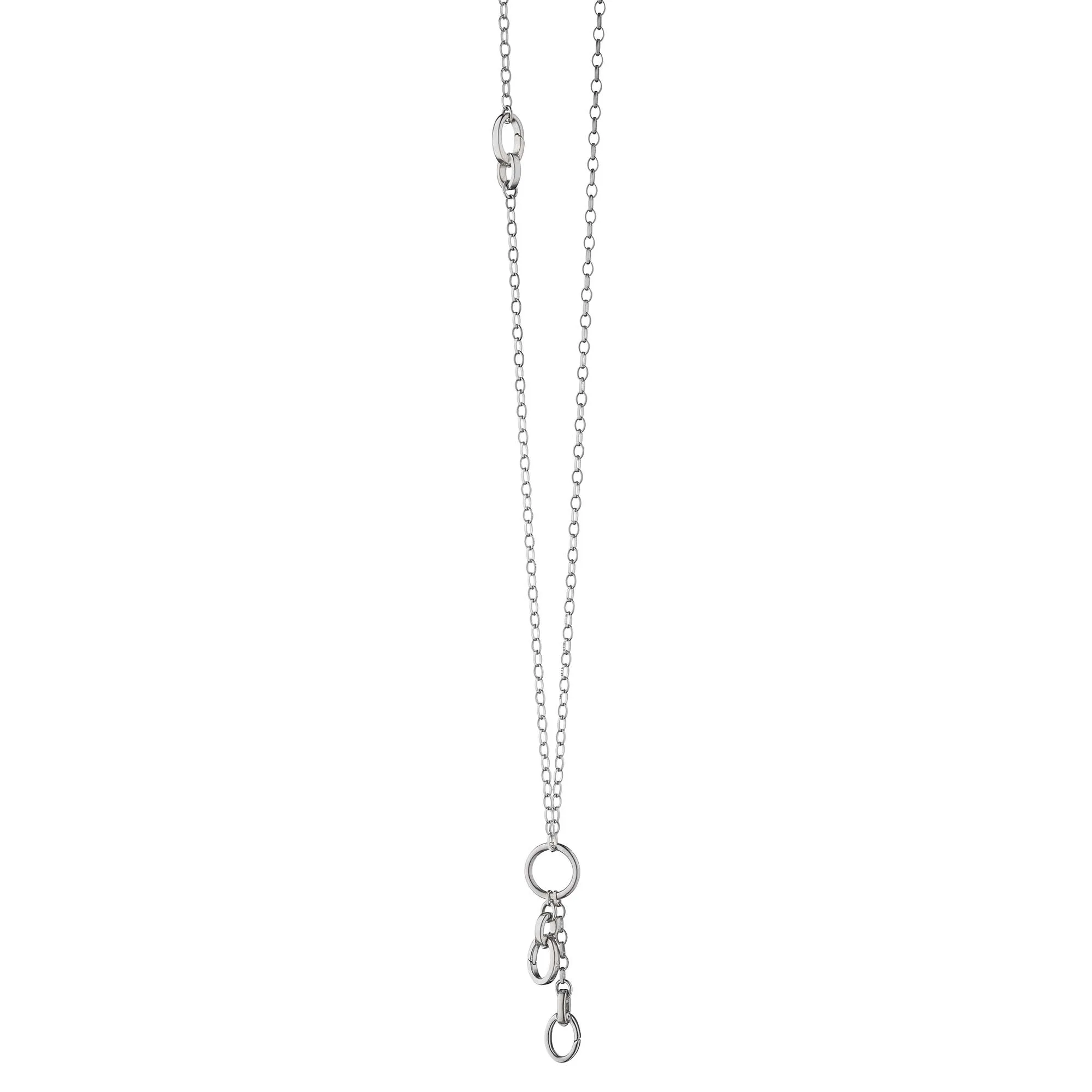 30" "Design Your Own" Small Link Sterling Silver Charm Chain Necklace, 3 Charm Stations