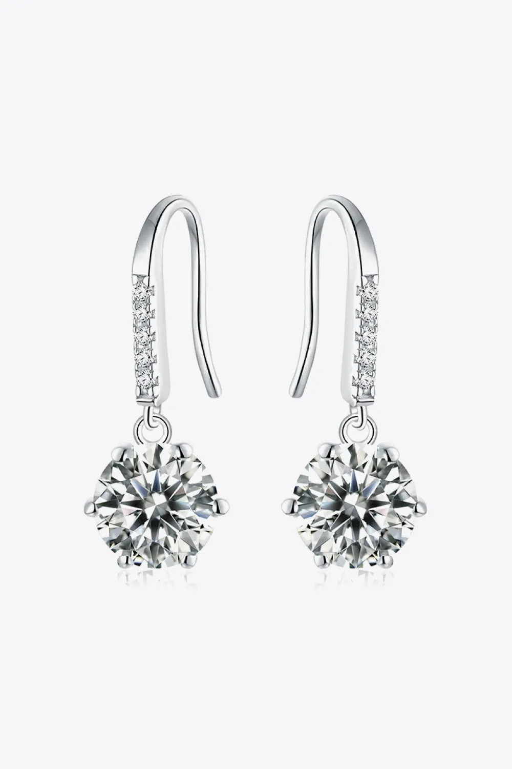 6-Prong Moissanite Drop Earrings