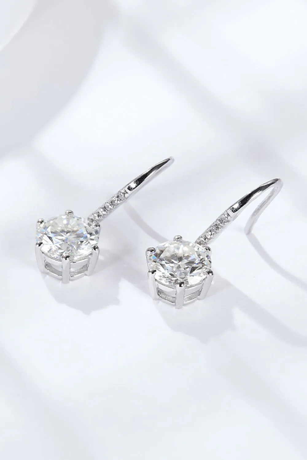 6-Prong Moissanite Drop Earrings